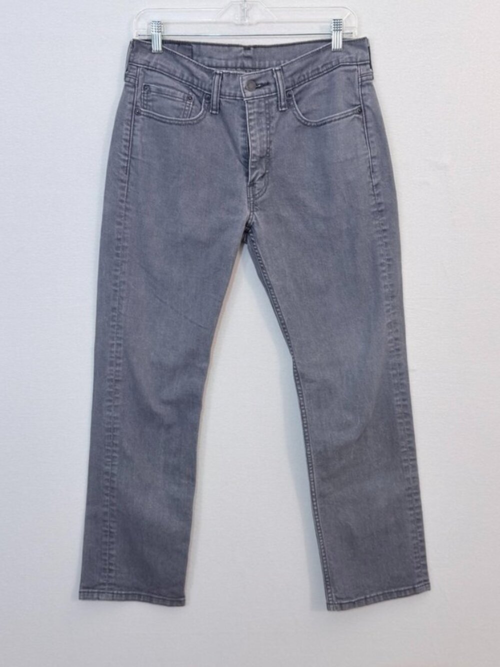 Levi’s Men's 514 Grey Straight Leg Denim Jeans 32 Waist Faded Grunge 32W 28L